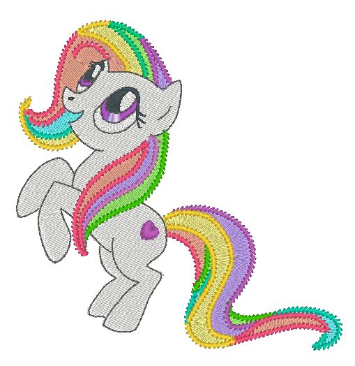 Cute Pony Free Machine Embroidery Design 1404