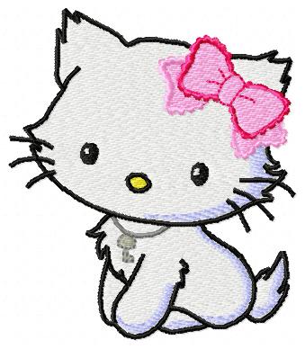 Kitty Cat Free Machine Embroidery Design 1405