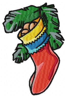Present Sock Christmas Free Embroidery Design 1423