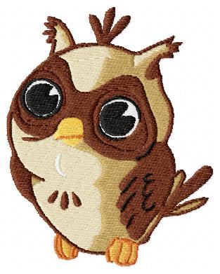 Stylish Brown Owl Free Embroidery Design 1409