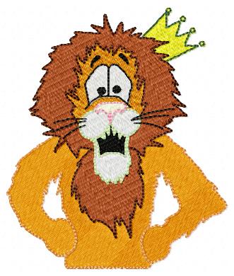 Surprised Lion Free Embroidery Design 1416