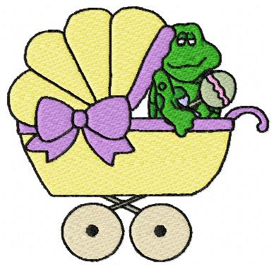 Baby Frog Free Embroidery Design 1432
