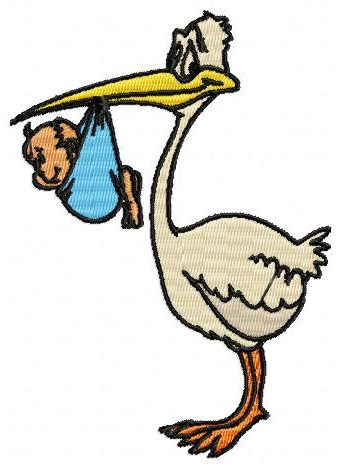 Stork Take My Baby Free Embroidery Design 1434