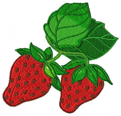 Strawberries Free Embroidery Design 1428