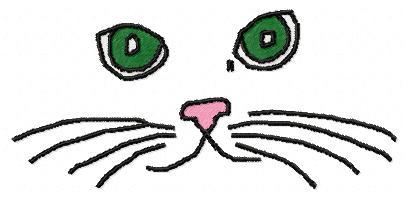 Cat Face Free Embroidery Design 1440