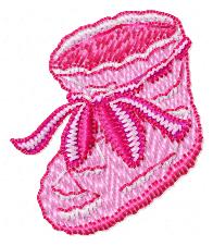 Pink Baby Shoes Free Embroidery Design 1441