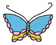 Blue Sky Butterfly Free Embroidery Design 1443