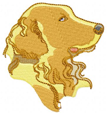 Golden Retriever Head Free Embroidery Design 1450