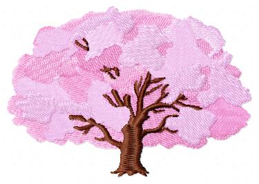 Pink Tree Free Embroidery Design