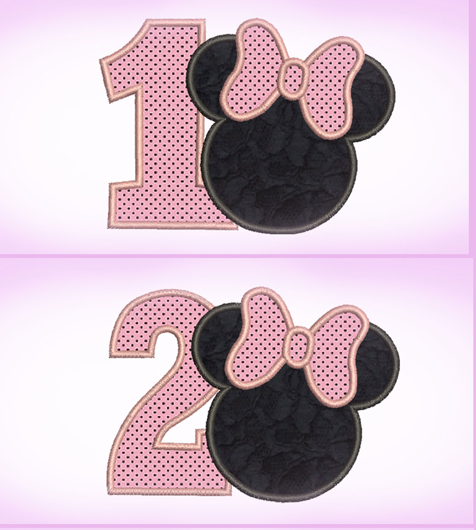 Anniversary Minnie Numbers Free Embroidery Design