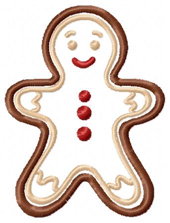 Gingerbread Applique Cookies Embroidery Design