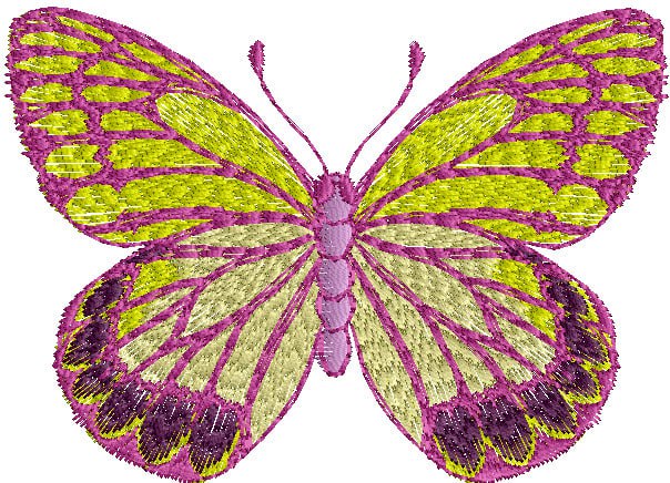 Butterfly yellow Free Embroidery Design