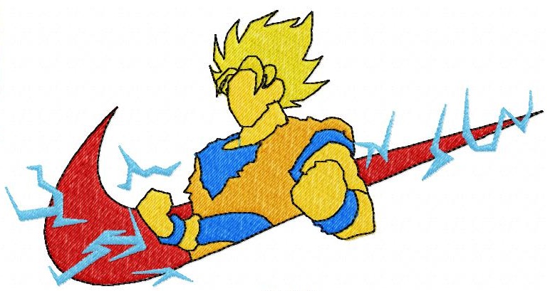 Swoosh x Goku Power Free Embroidery Design