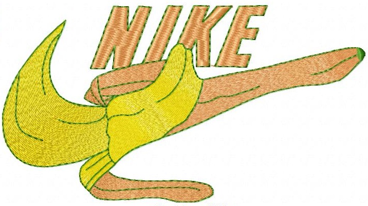 Swoosh Banana Free Embroidery Design