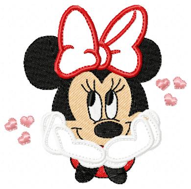 Minni Mouse Red Hearts Free Embroidery Design