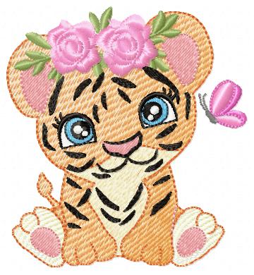 Tiger Baby Girl Free Embroidery Design
