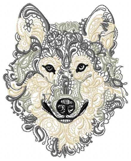 Wolf Free Embroidery Design