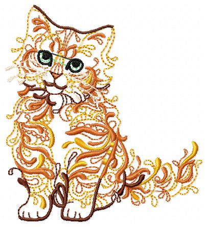 Brown Cat Free Embroidery Design