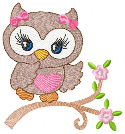 Cute OWl Girl Free Embroidery Design