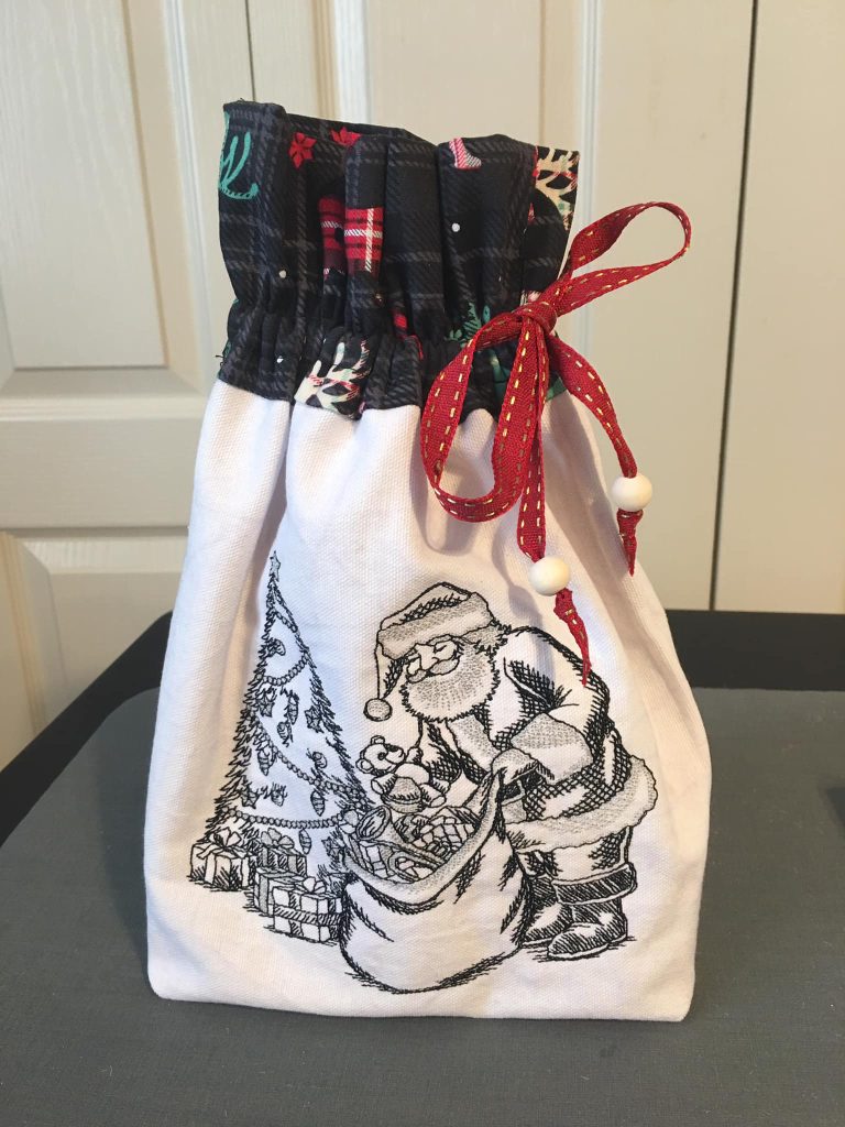 Free Santa's Gift Bag Embroidery Design