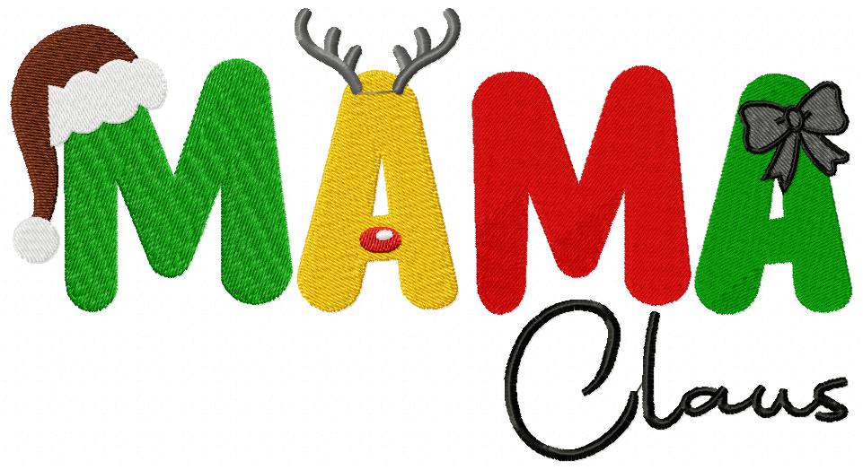 Mama Claus Free Christmas Embroidery Design
