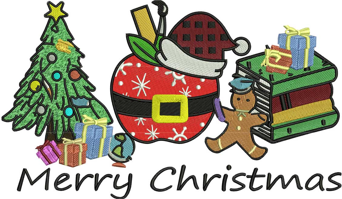 Merry Christmas Free Embroidery Design