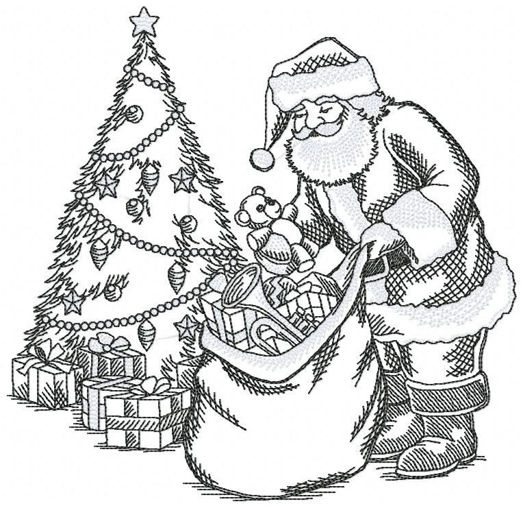 Free Santa’s Gift Bag Embroidery Design 1537