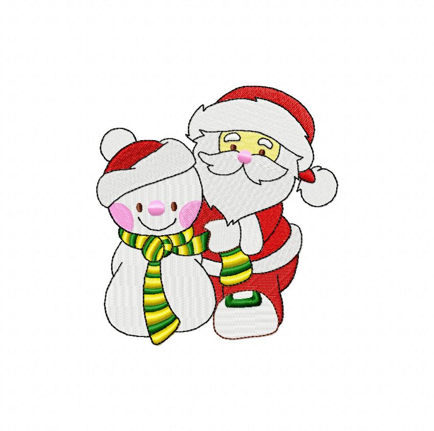 Snow Time Santa Embroidery Free Digital File