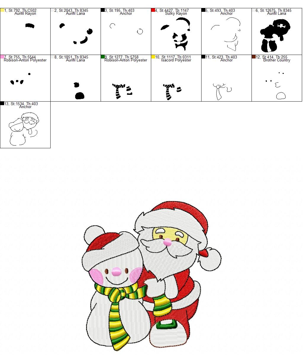 Snow Time Santa Embroidery Free Digital File