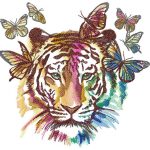 Tiger Butterfly Stunning Embroidery Free Digital File