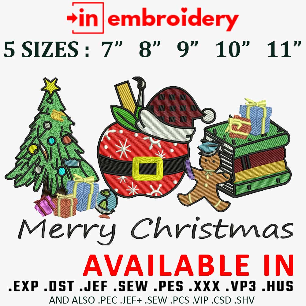 Merry Christmas Free Embroidery Design