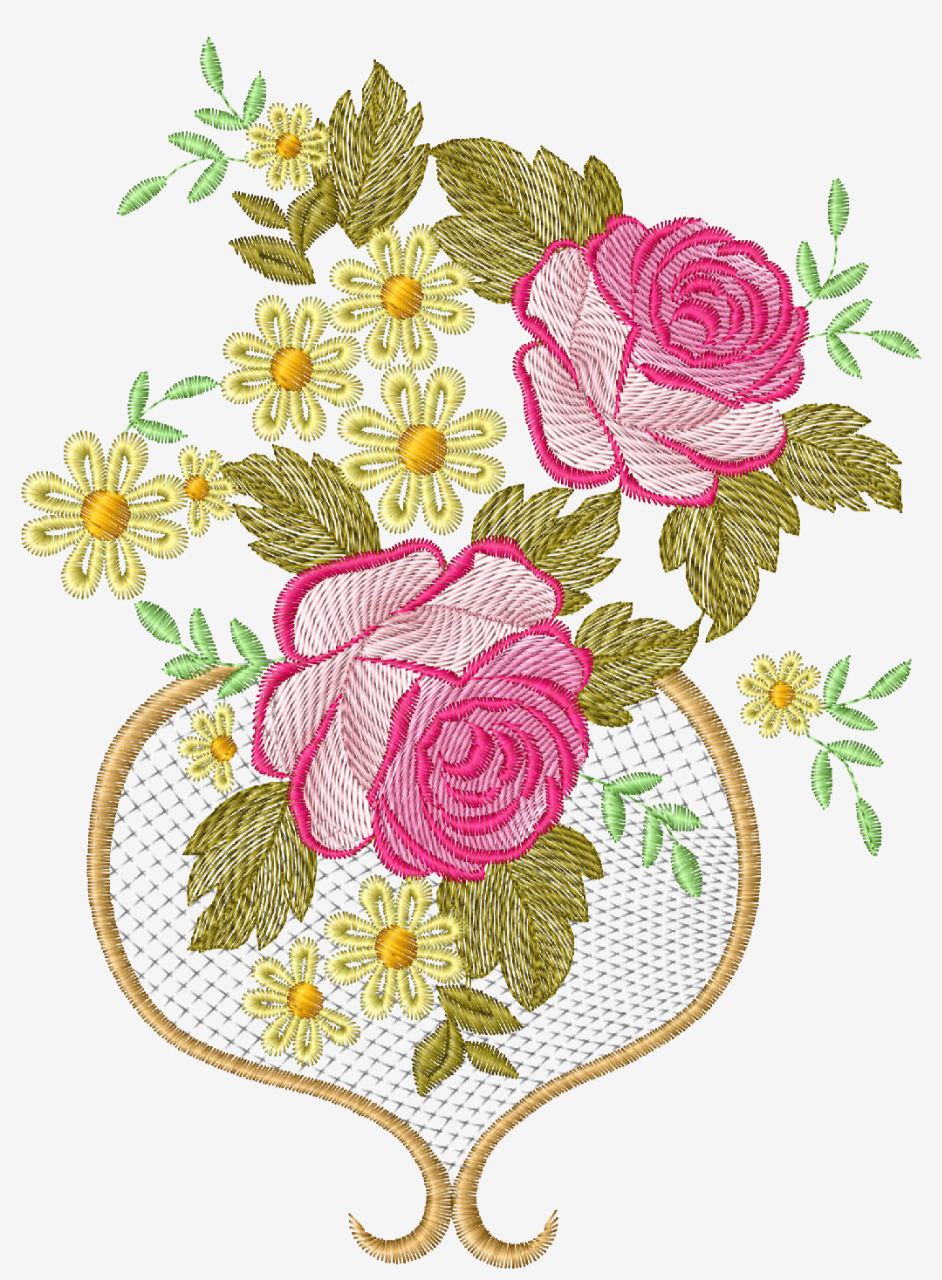 Amazing Colorful Flowers Embroidery Free Digital File