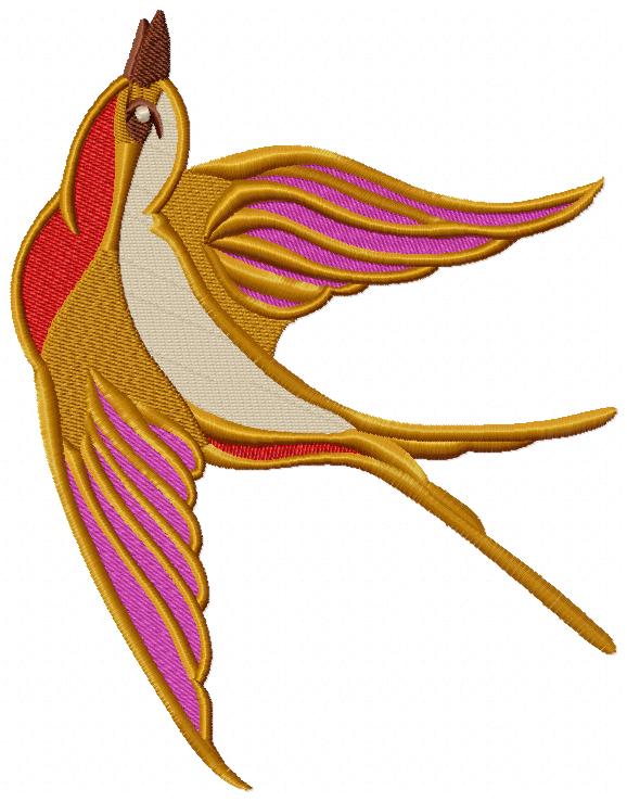 Purple Bird Free Embroidery Design