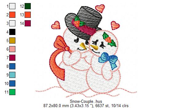 Snow Lovers Christmas Free Embroidery Design