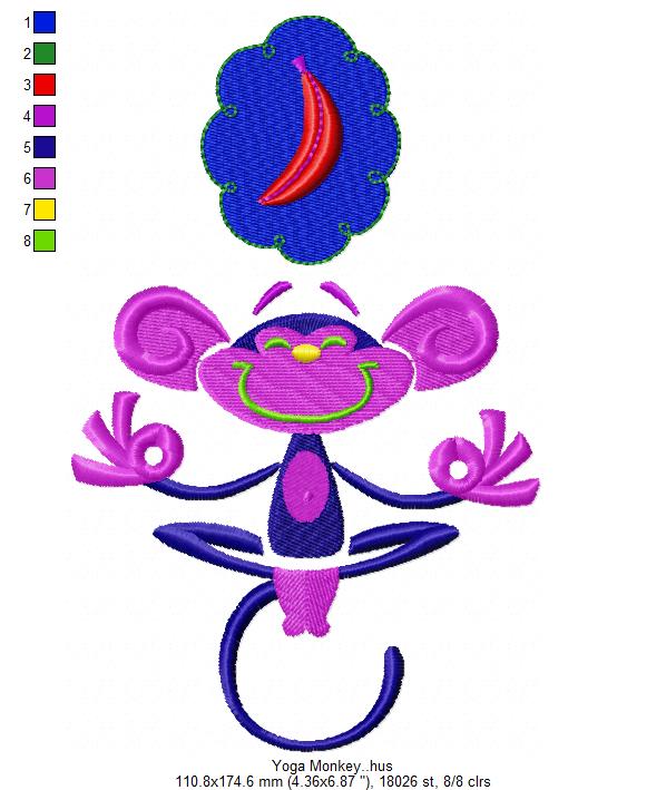 Monkey do Yoga Free Embroidery Design