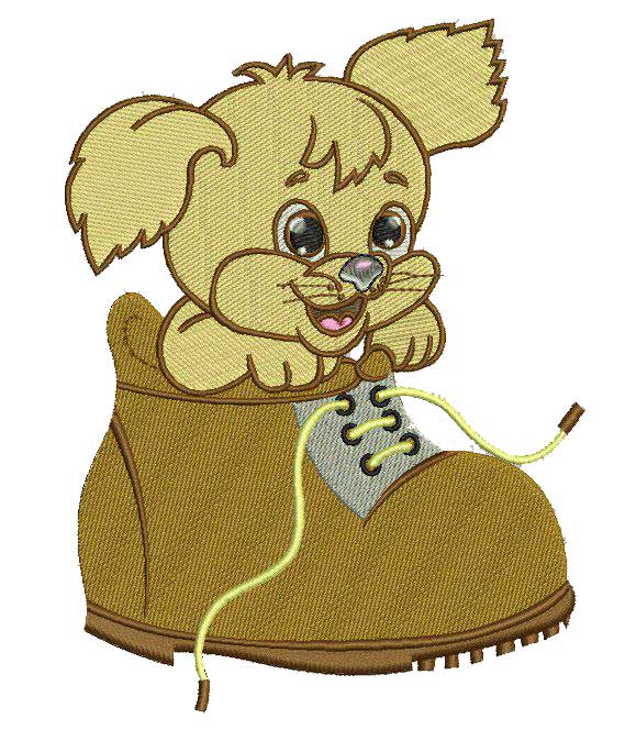Cat in Boot Free Embroidery Design