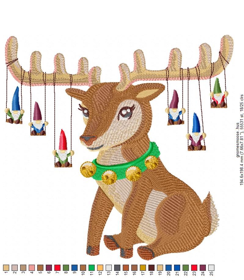 Moose Free Embroidery Design