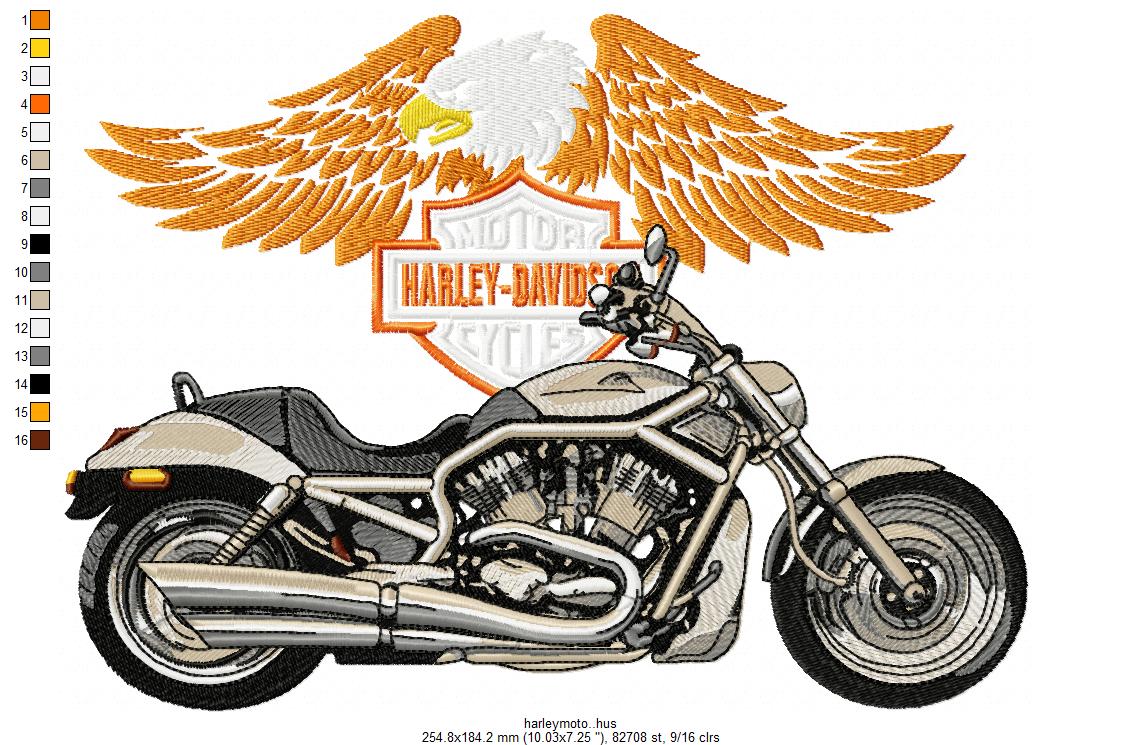 Harley Motorcycle Free Embroidery Design