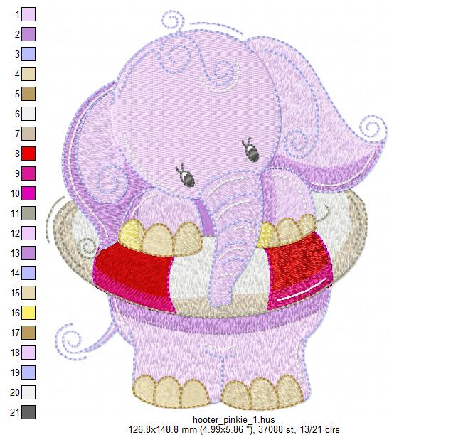 Hot Pinkie Elephant Free Embroidery Design