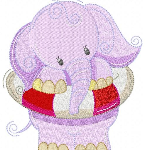 Hot Pinkie Elephant Free Embroidery Design