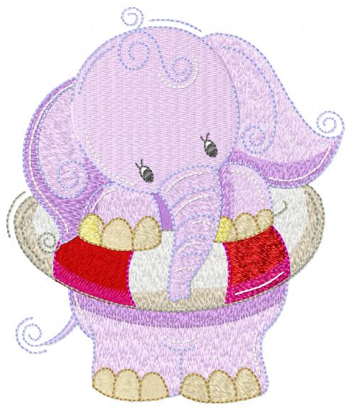 Hot Pinkie Elephant Free Embroidery Design