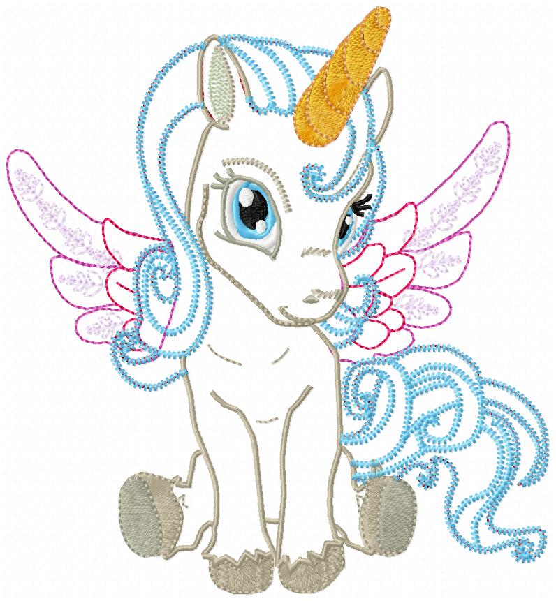 Unicorn Applique Free Embroidery Design