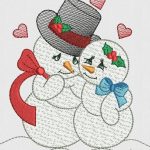 Snow Lovers Christmas Free Embroidery Design