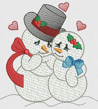 Snow Lovers Christmas Free Embroidery Design