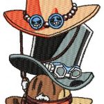 Luffy Ace Sabo Hats Free Embroidery Design