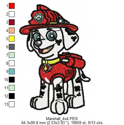 Marshall Dog Free Embroidery Design