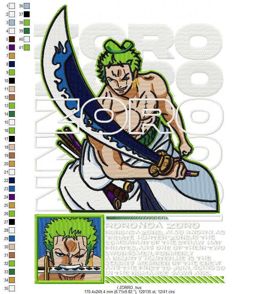 Zoro Sword Free Embroidery Design