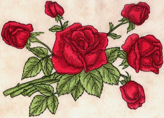 Red Rose Free Embroidery Design