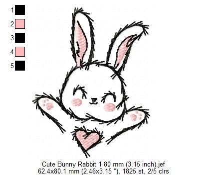 Cute Bunny Rabbit Free Embroidery Design