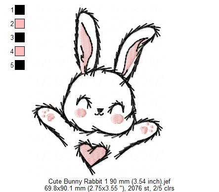 Cute Bunny Rabbit Free Embroidery Design